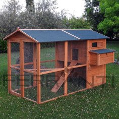 Poulailler en bois pour 10 poules avec accessoires inclus