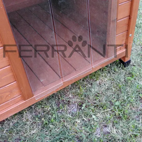 Entrée de niche en bois pour chien de taille moyenne
