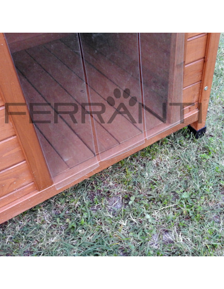 Entrée de niche en bois pour chien de taille moyenne