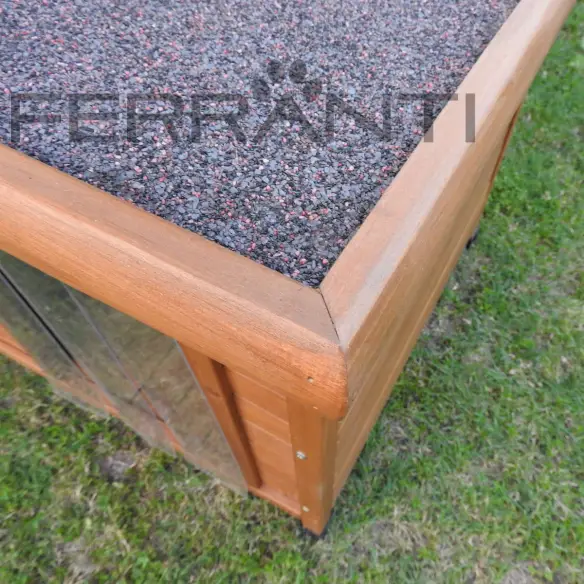 Toit ouvrant de niche en bois pour chien de taille moyenne