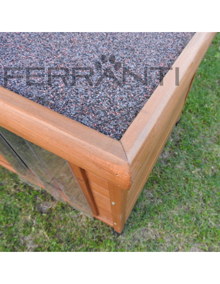 Toit ouvrant de niche en bois pour chien de taille moyenne