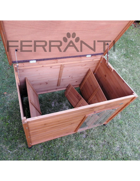 Intérieur de niche en bois pour chien de taille moyenne