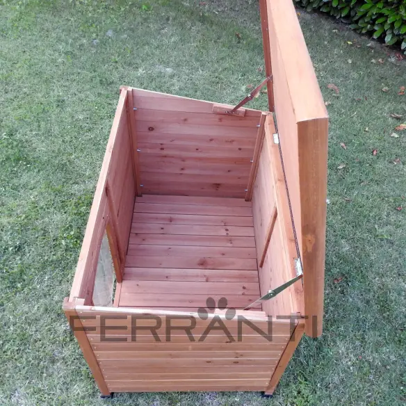 Intérieur de niche en bois pour chien de taille moyenne