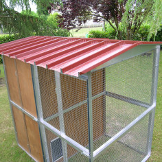 Chatterie extérieure pour chat 123 x 174 x 175h cm avec 1 module en bois et 1 module en grillage 2