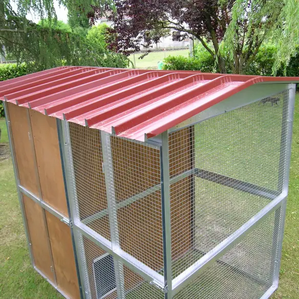 Abri pour chat extérieur en bois avec cage
