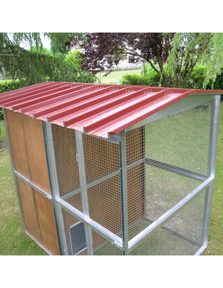 Abri pour chat extérieur en bois avec cage