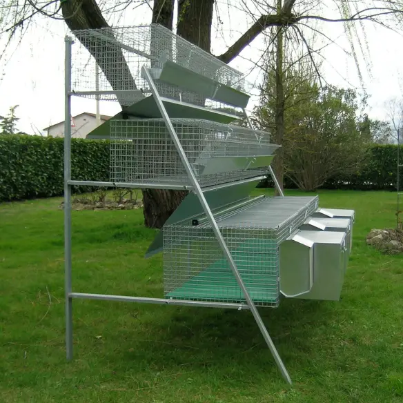 Clapier pour 3 lapines et 12 lapins d’engraissement avec accessoires inclus