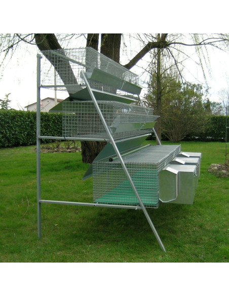 Clapier pour 3 lapines et 12 lapins d’engraissement avec accessoires inclus