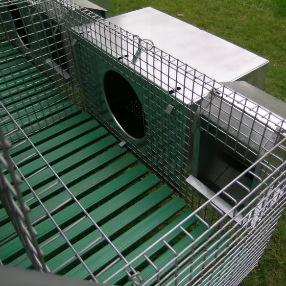 Compartiment pour lapines dans cage à lapins d’engraissement