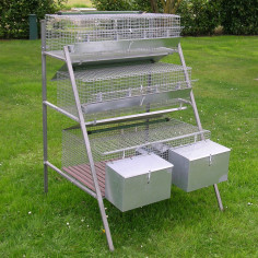 Clapier pour 2 lapines et 8 lapins d’engraissement avec accessoires inclus