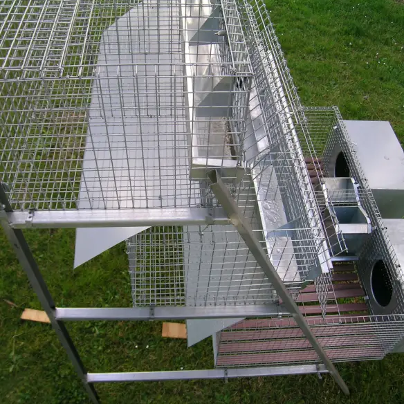Compartiment d’engraissement dans cage à lapins 2 + 8