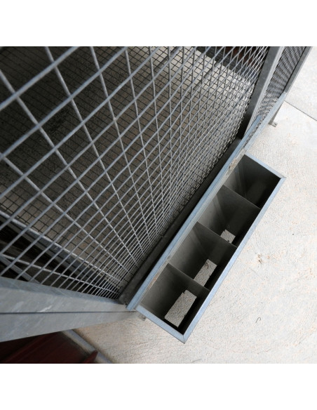 Mangeoire à remplissage extérieur pour pigeonnier volière