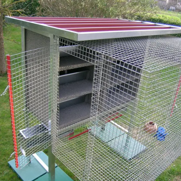 Intérieur du pigeonnier volière pour 6 couples de pigeons