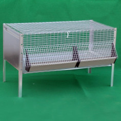 Cage pour poussins en treillis galvanisé avec accessoires