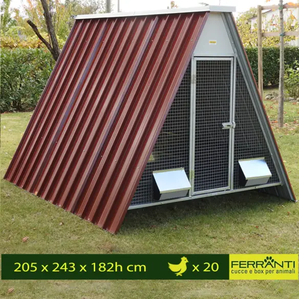 Poulailler surélevé pour 20 poules avec fond grillagé