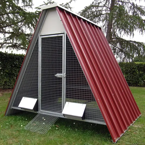 Poulailler surélevé pour 12 ou 20 poules avec fond grillagé