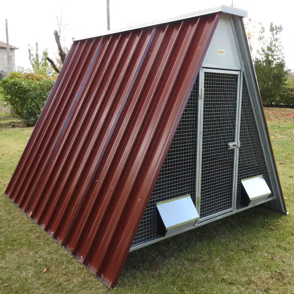 Poulailler surélevé pour 20 poules avec fond grillagé