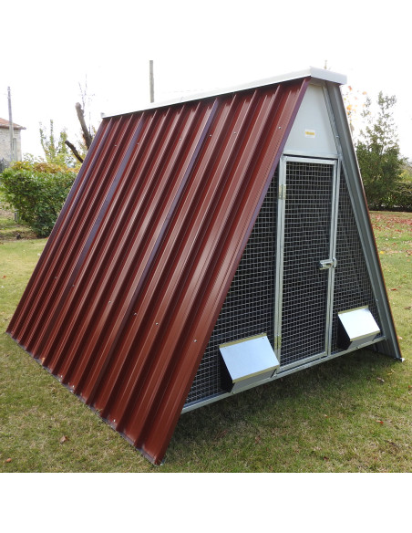 Poulailler surélevé pour 20 poules avec fond grillagé