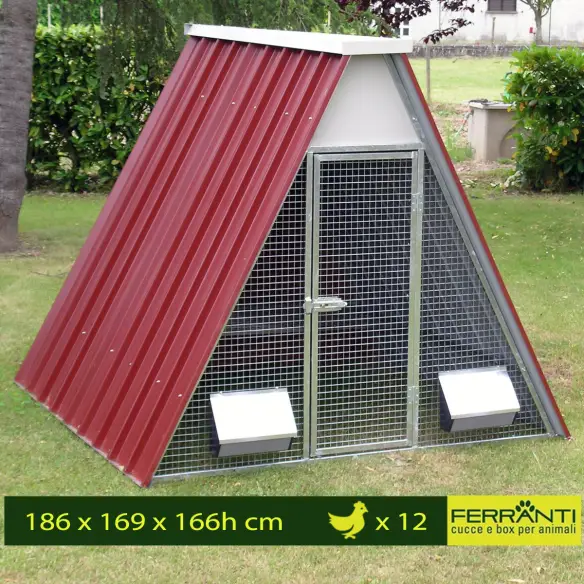 Poulailler à terre pour 12 poules avec accessoires