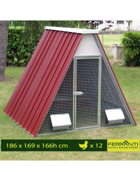 Poulailler à terre pour 12 poules avec accessoires Poulailler à terre pour 12 poules avec accessoires