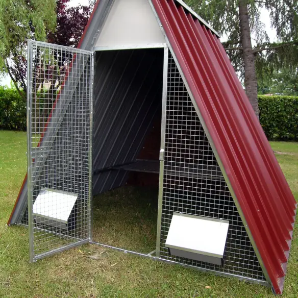 Porte du poulailler à terre pour poules