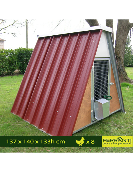 Petit poulailler pour 8 poules avec fond surélevé et accessoires