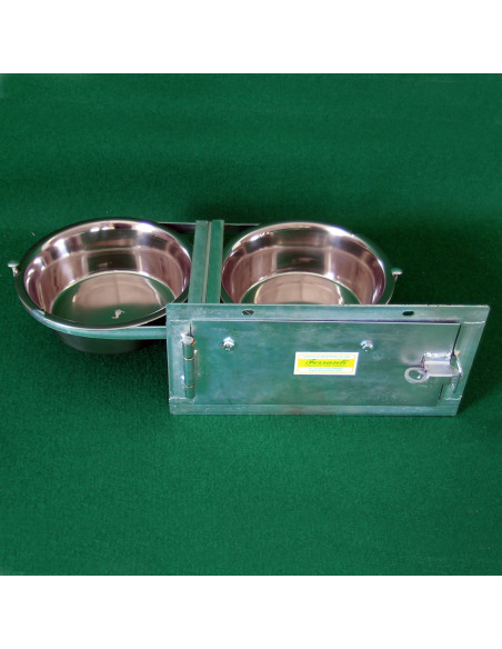 Gamelle pivotante double pour chien avec système anti-renversement