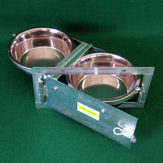 Gamelle pivotante double ouverte pour chien