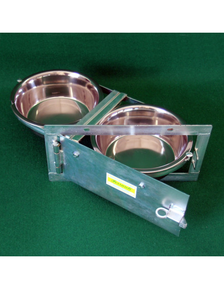 Gamelle pivotante double ouverte pour chien