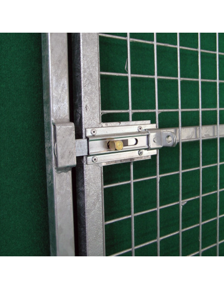 Fermeture avec loquet pour porte de chenil en grillage galvanisé