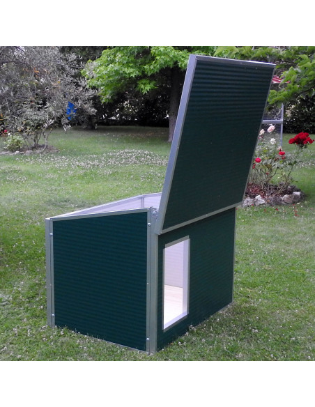 Toit ouvrant de la niche verte pour grand chien