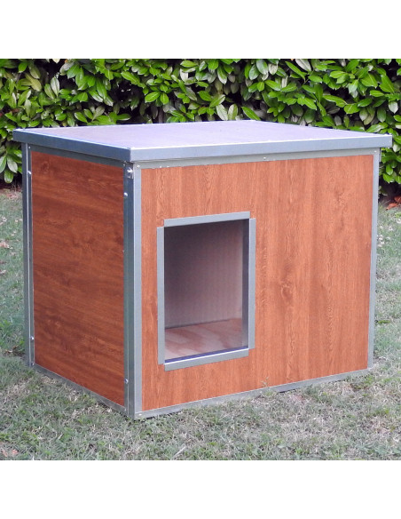 Niche effet bois extérieure pour chien isolée pour l’hiver Niche effet bois extérieure pour chien isolée pour l’hiver