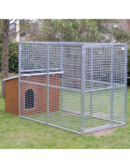 Chenil pour chien modèle Eco avec niche modèle Collie sans toit Chenil pour chien modèle Eco avec niche modèle Collie sans toit