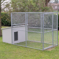 Chenil pour chien modèle Eco avec niche modèle Doberman avec toit 2