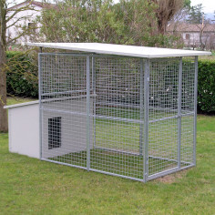 Chenil pour chien modèle Eco avec niche modèle Doberman avec toit