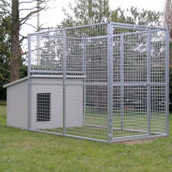 Chenil pour chien modèle Eco avec niche modèle Doberman sans toit