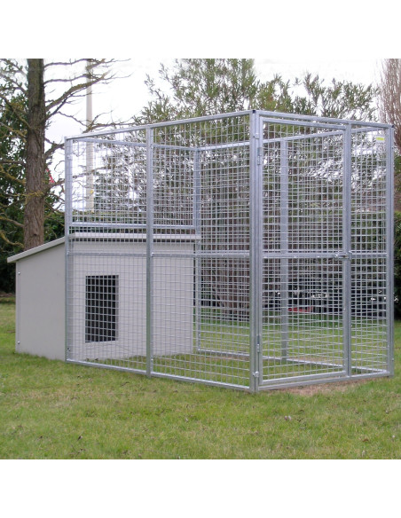 Chenil pour chien modèle Eco avec niche modèle Doberman sans toit