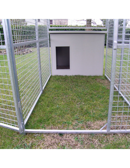 Zone de jour du chenil modèle Eco avec niche Doberman