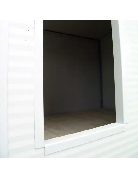 Niche extérieure isolée pour petits chiens blanche et grise