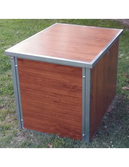 Niche extérieure isolée pour petits chiens effet bois