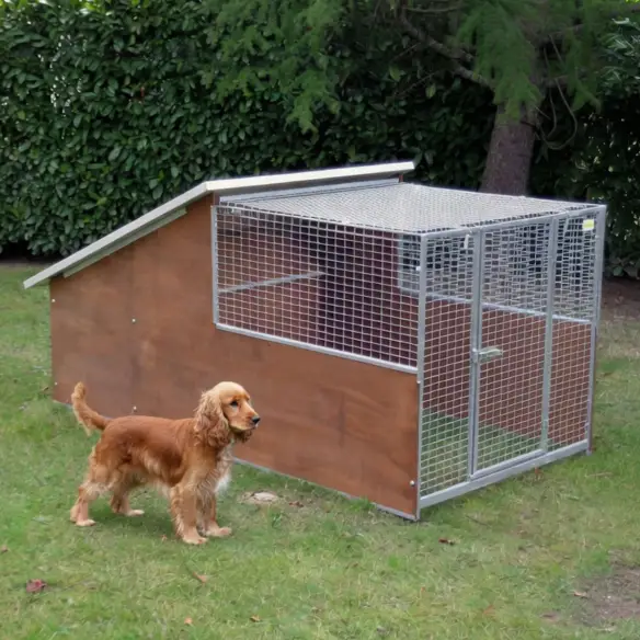 Chenil extérieur pour chien en métal galvanisé – Modèle Cocker