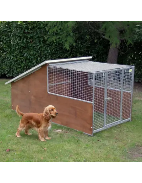 Chenil extérieur pour chien en métal galvanisé – Modèle Cocker