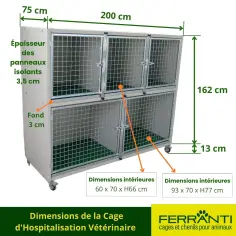 Cage d'Hospitalisation Vétérinaire pour chiens et chats 2