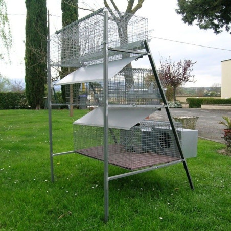 Clapier 2 Lapines et 8 Engraissement avec Accessoires | Ferranti