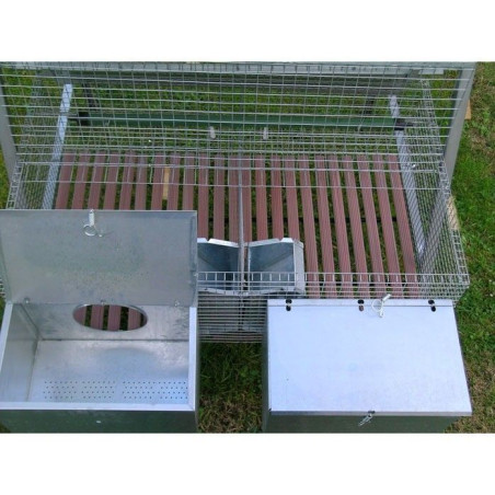 Clapier 2 Lapines et 8 Engraissement avec Accessoires | Ferranti