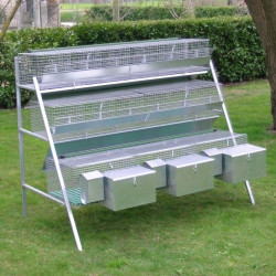 Cage Lapin, Clapier pour 3 Lapines + 12 Engraissement