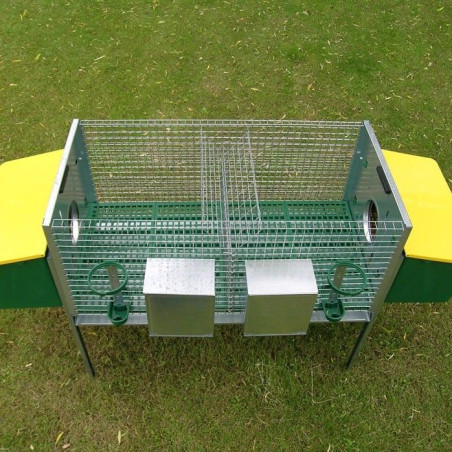 Cage pour Lapines 2 Places avec Accessoires et Nids | Ferranti