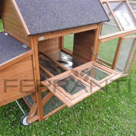 Poulailler Mobile sur Roues en Bois pour 4 Poules | Ferranti