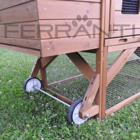 Poulailler Mobile sur Roues en Bois pour 4 Poules | Ferranti