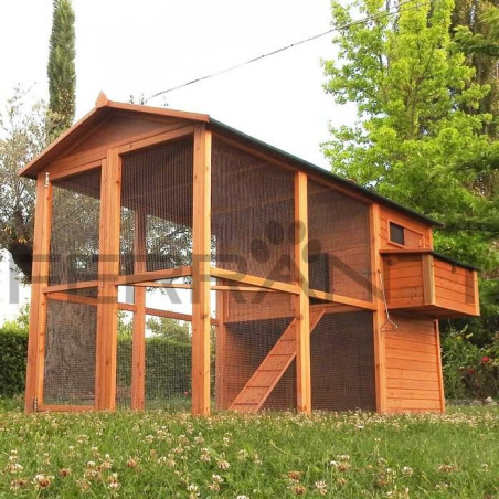 Poulailler en Bois pour 10 Poules avec Nid Triple et Accessoires | Ferranti